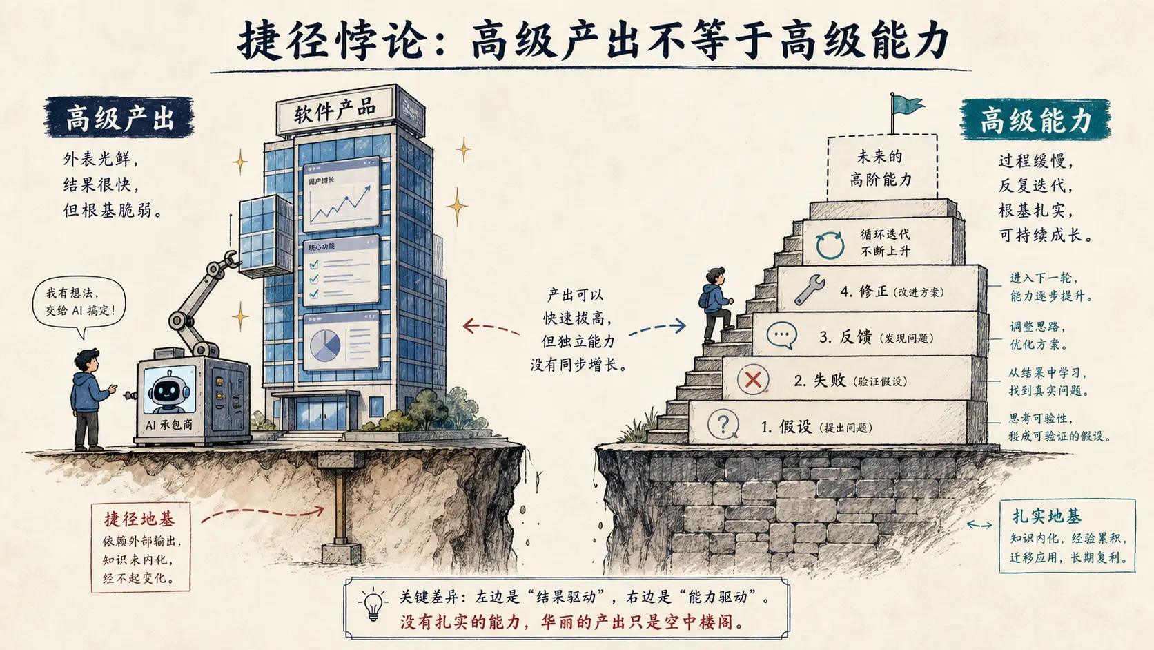 捷径悖论:高级产出不等于高级能力
